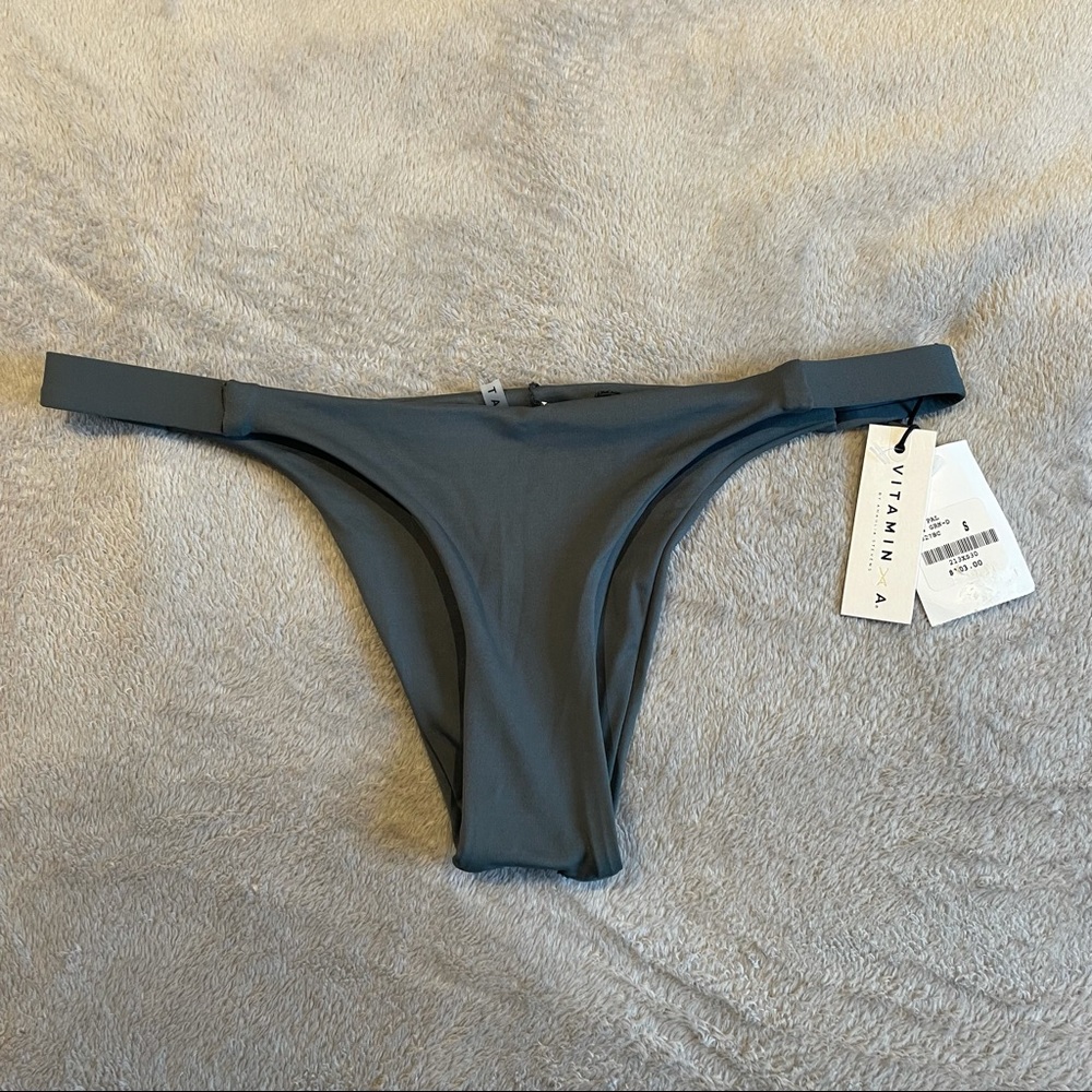 NWT Vitamin A Dark Green/Grey Bikini Bottoms